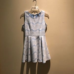 Blue and white dress
